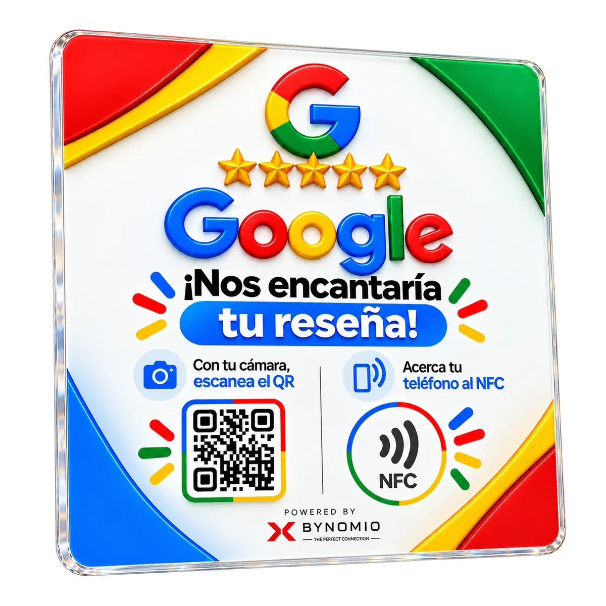 BYNOMIO SPOT Clara, placa NFC para reseñas de Google